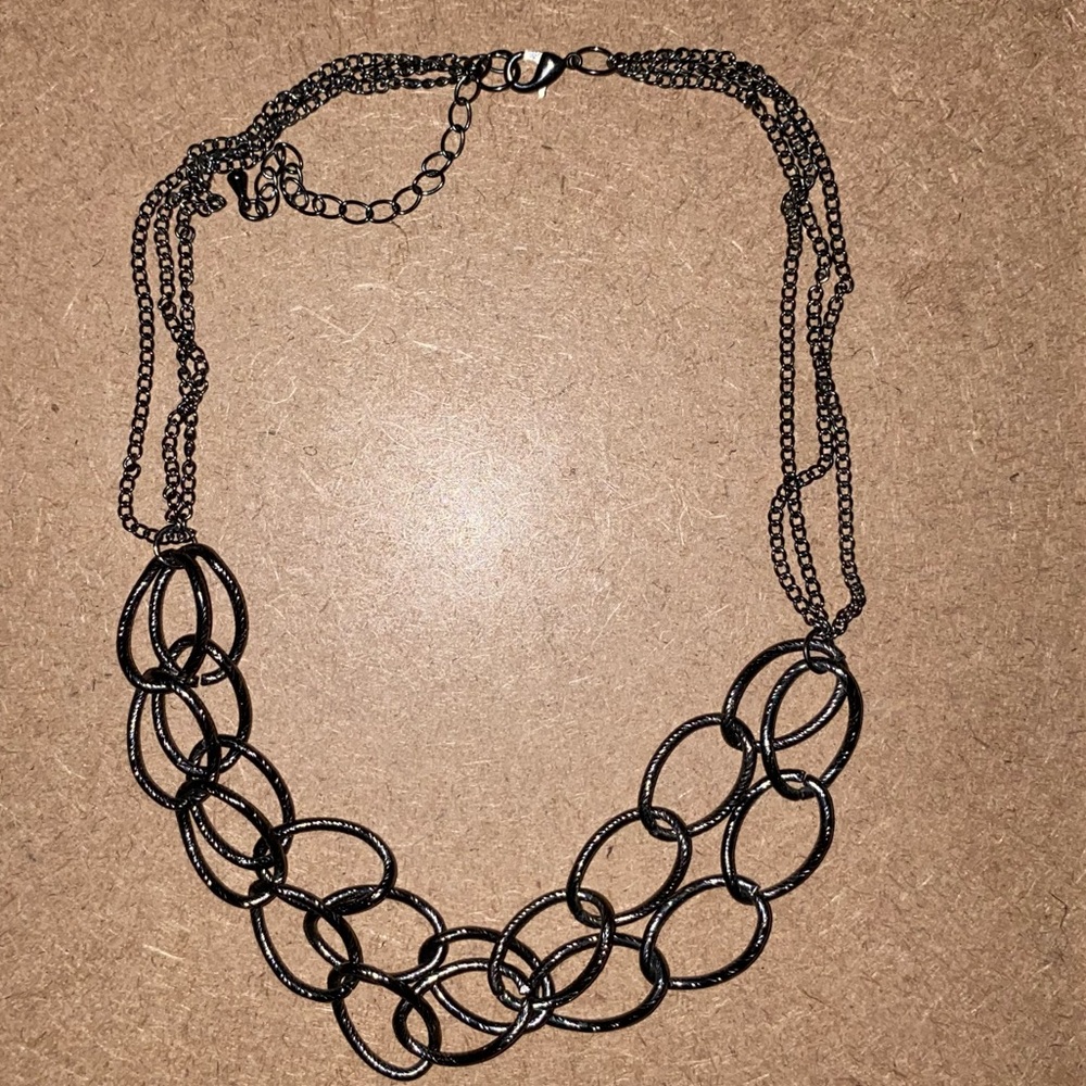Dark Toned Double Chained Necklace